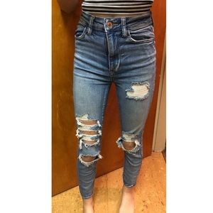 AE Ne(x)t Level High v Waisted distressed Jegging size 00 short